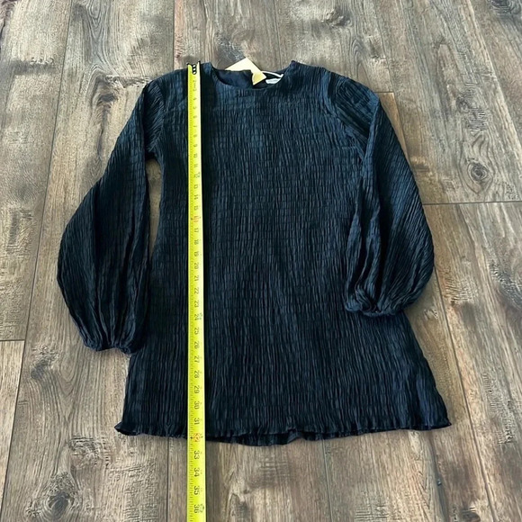 NWT Charlie Holiday Anthropology Isla Mini Dress Size 2 Black Textured - Picture 11 of 17